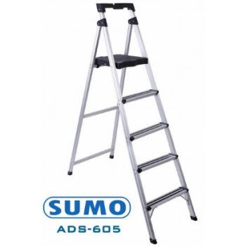Thang ghế 5 bậc Sumo ADS-605 khung nhôm, bậc trên cùng bản rộng