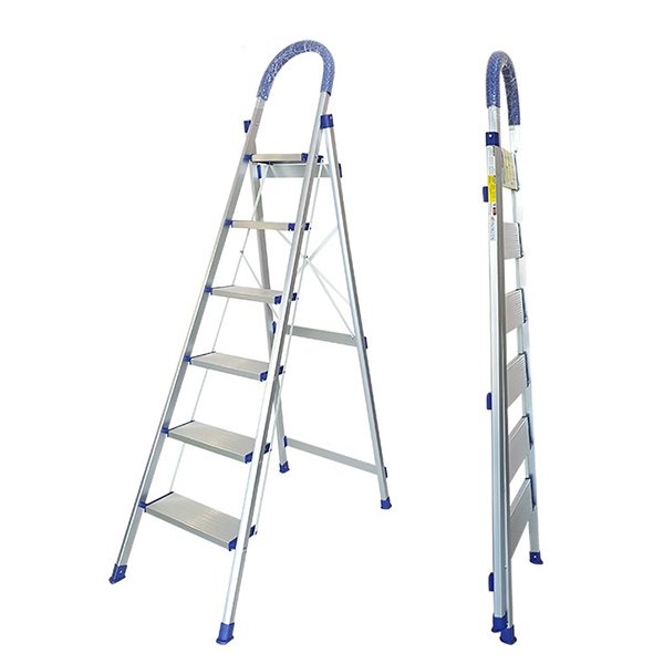 Thang ghế nhôm 6 bậc Nikita DL06 có tay vịn bọc nhựa