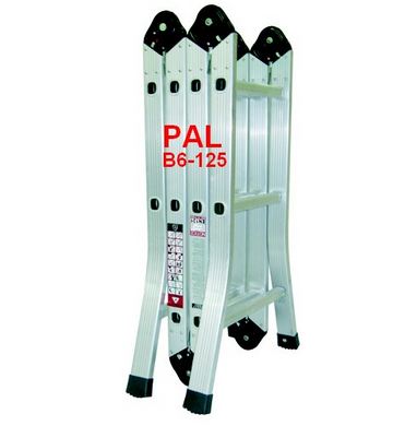 Thang nhôm gấp 4 khúc PAL B6-125 dựng dạng chữ A
