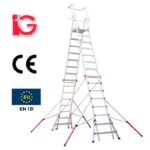 Thang nhôm an toàn 5,38m IG AMK-45108 có lan can bảo vệ