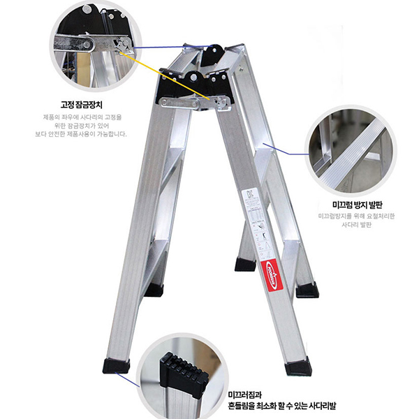 Thang nhôm chữ A 3 bậc Poongsan PS-2030 nhỏ gọn