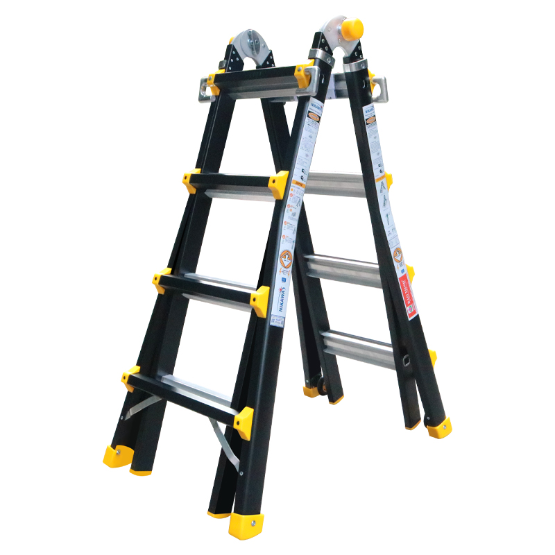 Thang nhôm chữ A đa năng 4 bậc Nikawa NKB-44 có 2 bánh xe