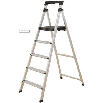 Thang nhôm ghế 5 bậc Hakachi HL-05R có tay vịn và khay dụng cụ