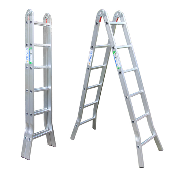 Thang nhôm khóa sập tự động Nikita 2m Nika20 2 x 6 bậc