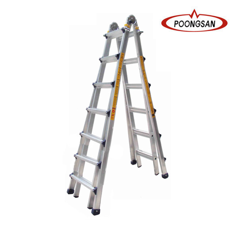 Thang nhôm chữ A 3,8m Poongsan PS-47 có vế rút, 13 bậc