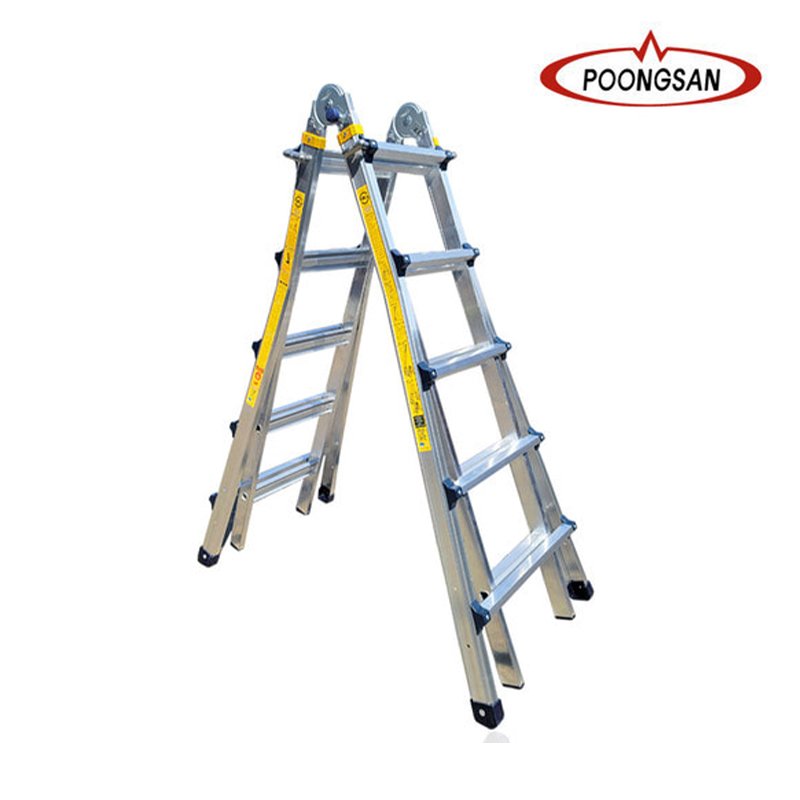 Thang nhôm chữ A 2,65m Poongsan PS-45 có vế rút, dựng ở dạng chữ A