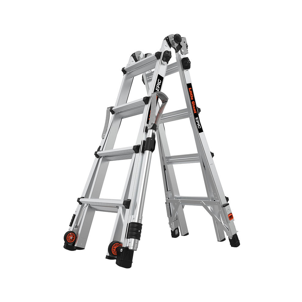 Thang nhôm rút chữ A Little Giant Epic M17 có chân cân bằng