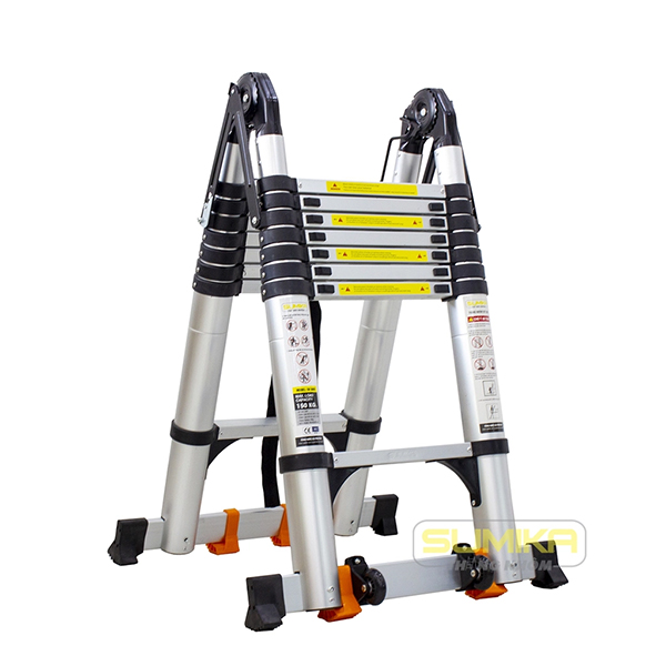 Thang nhôm rút đôi đai nhựa 5m Sumika SK 500D 2 x 8 bậc