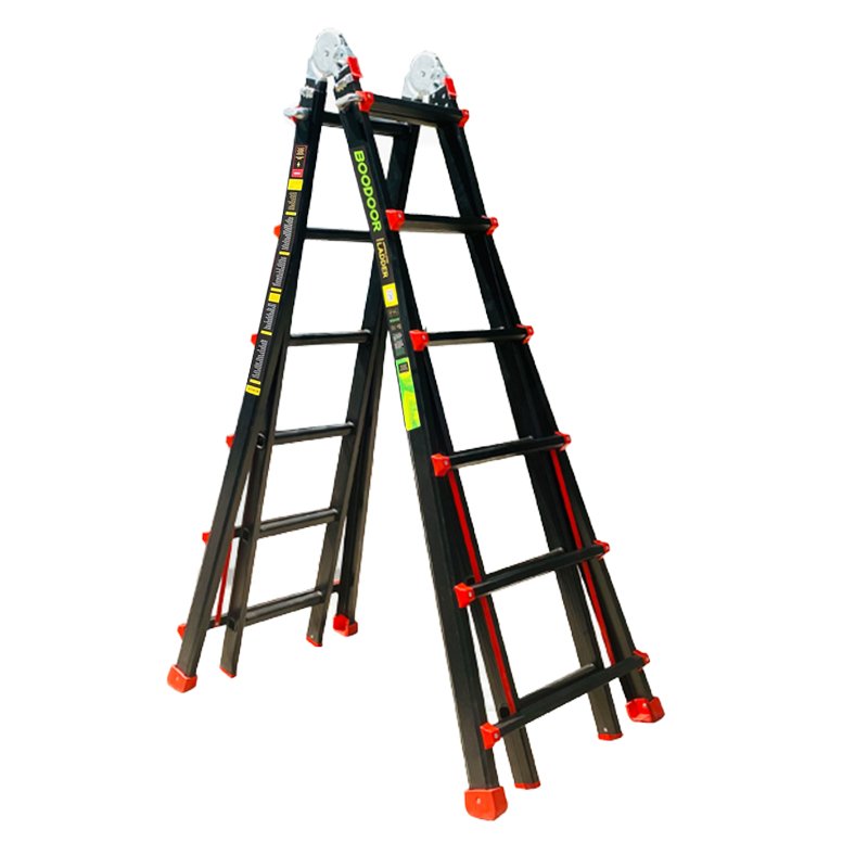 Thang nhôm rút lồng chữ A 6m Boodoor RS30 (Sơn đen)