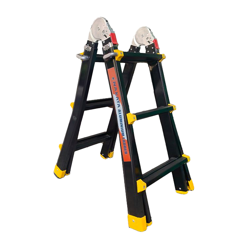 Thang nhôm rút trượt Nakata TY3B sơn đen dựng dạng chữ A