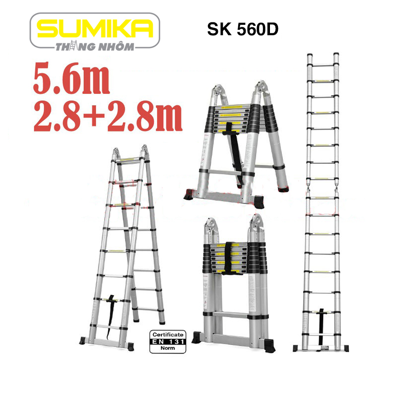 Thang nhôm rút đôi Sumika SK 560D dựng chữ A